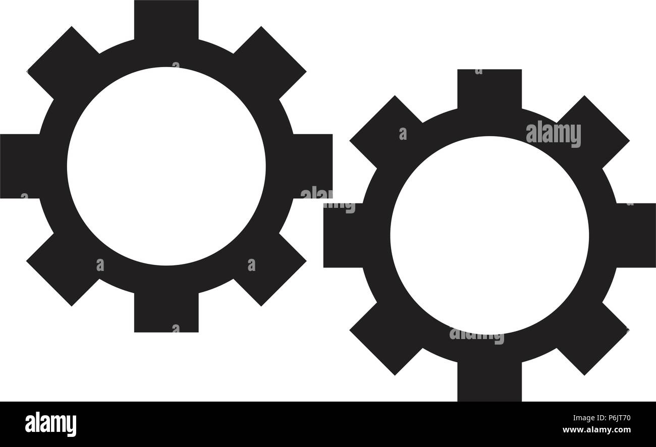 Isolated gears silhouette Stock Vector