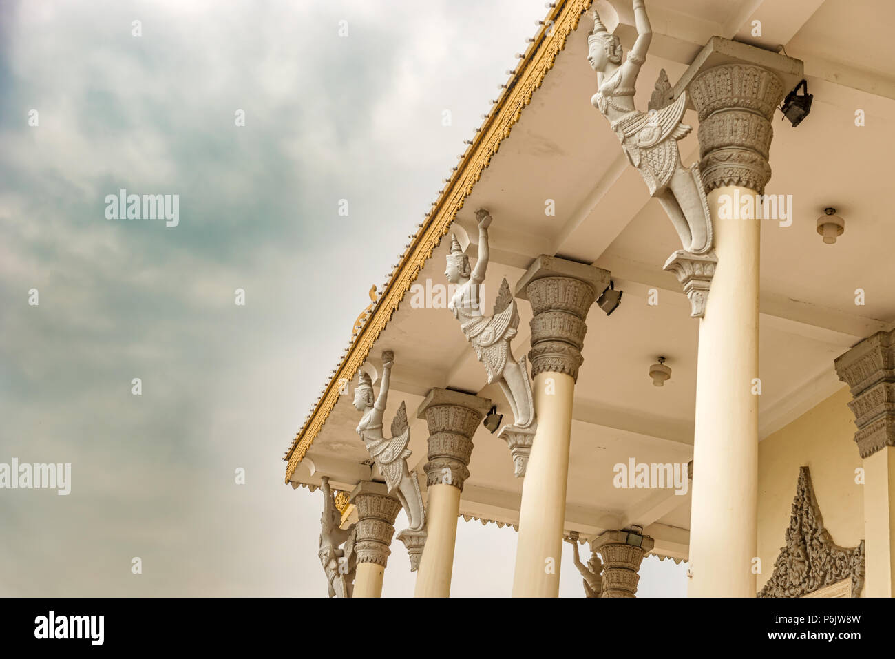 Details of pillar decorations at Silver Pagoda in Cambodia Phnom Penh