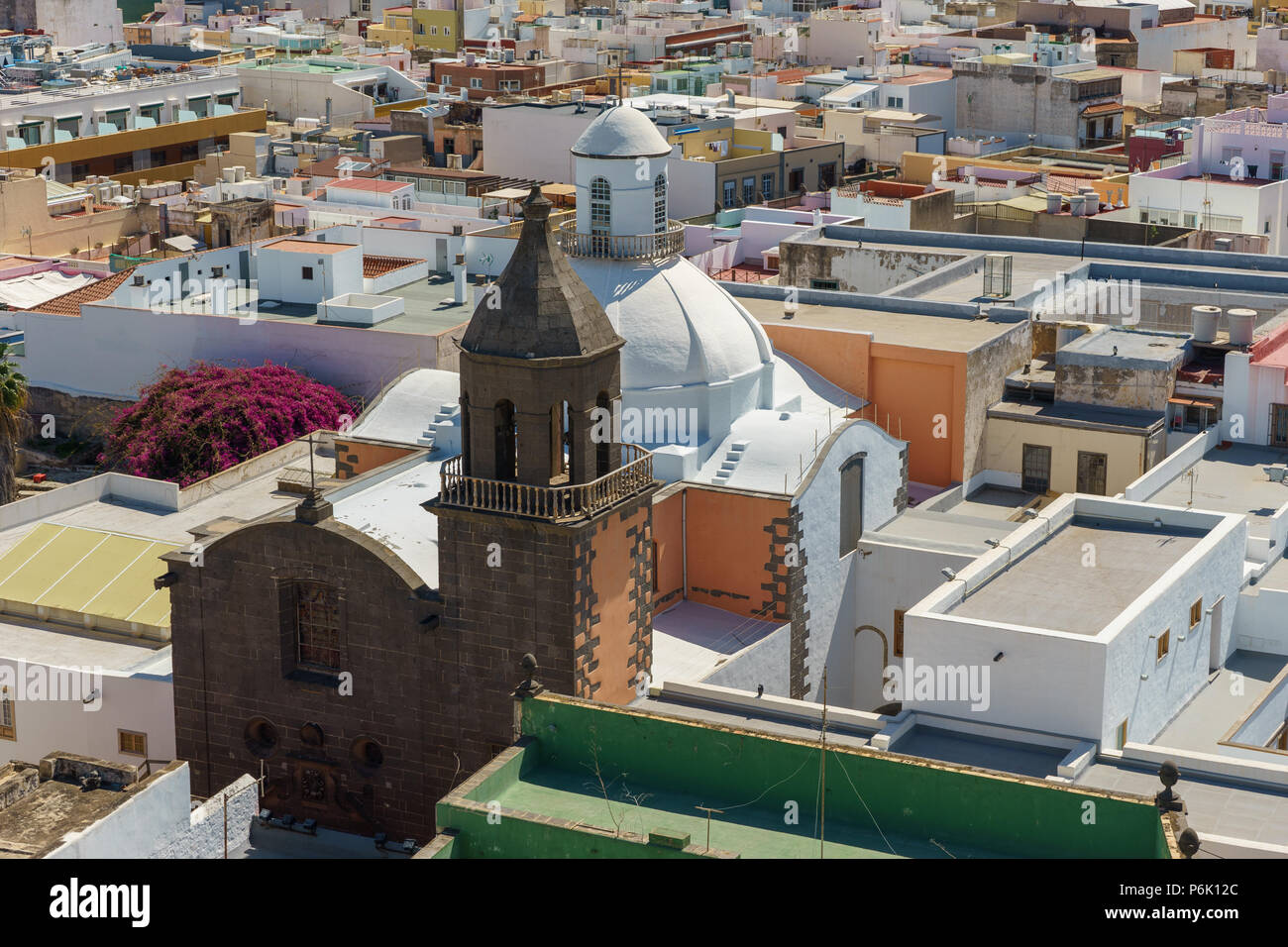 View across the roof tops of Las Palmas, Gran Canaria, Canary Islands, Spain Stock Photo