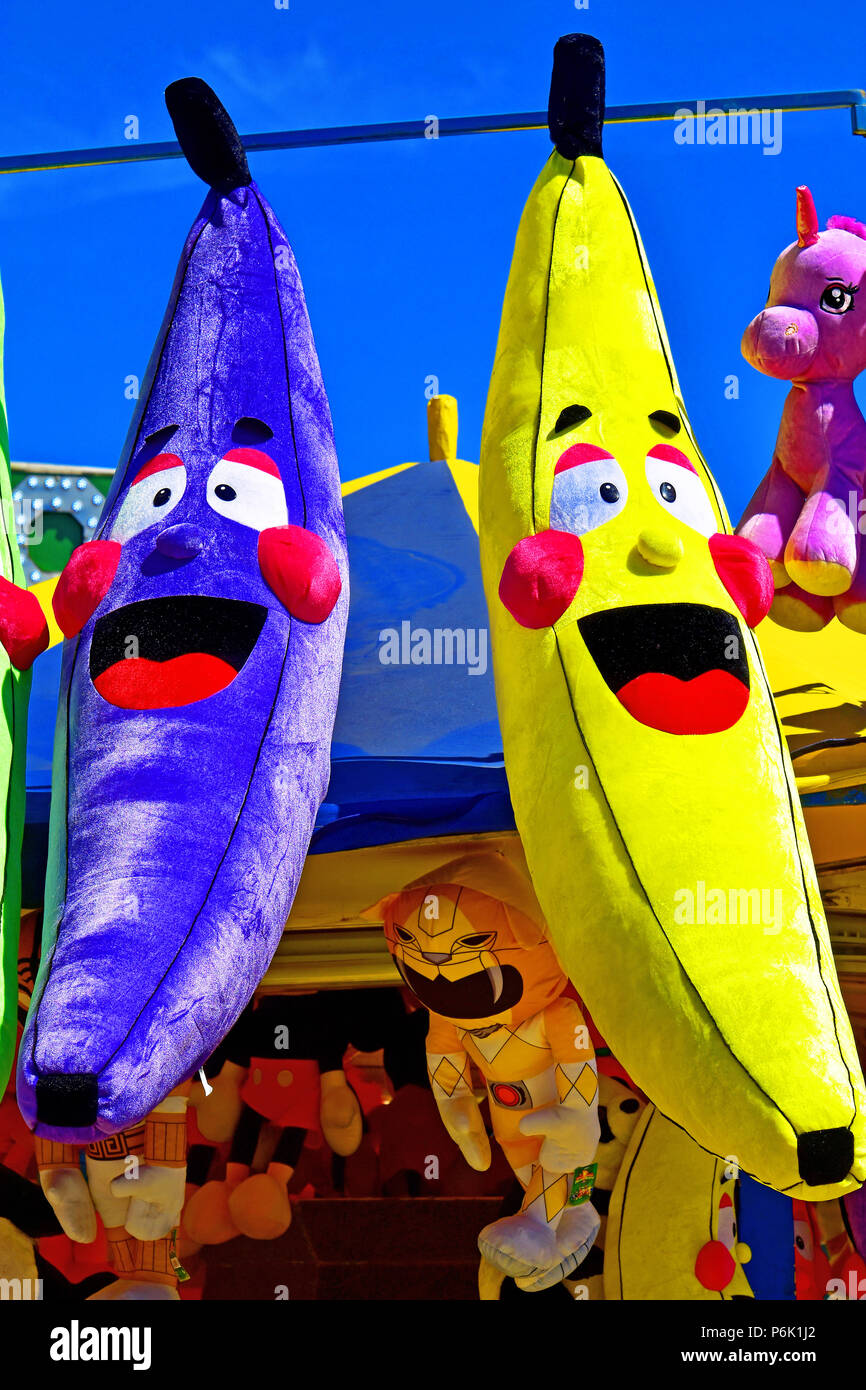 Newcastle Hoppings banana game prizes Stock Photo