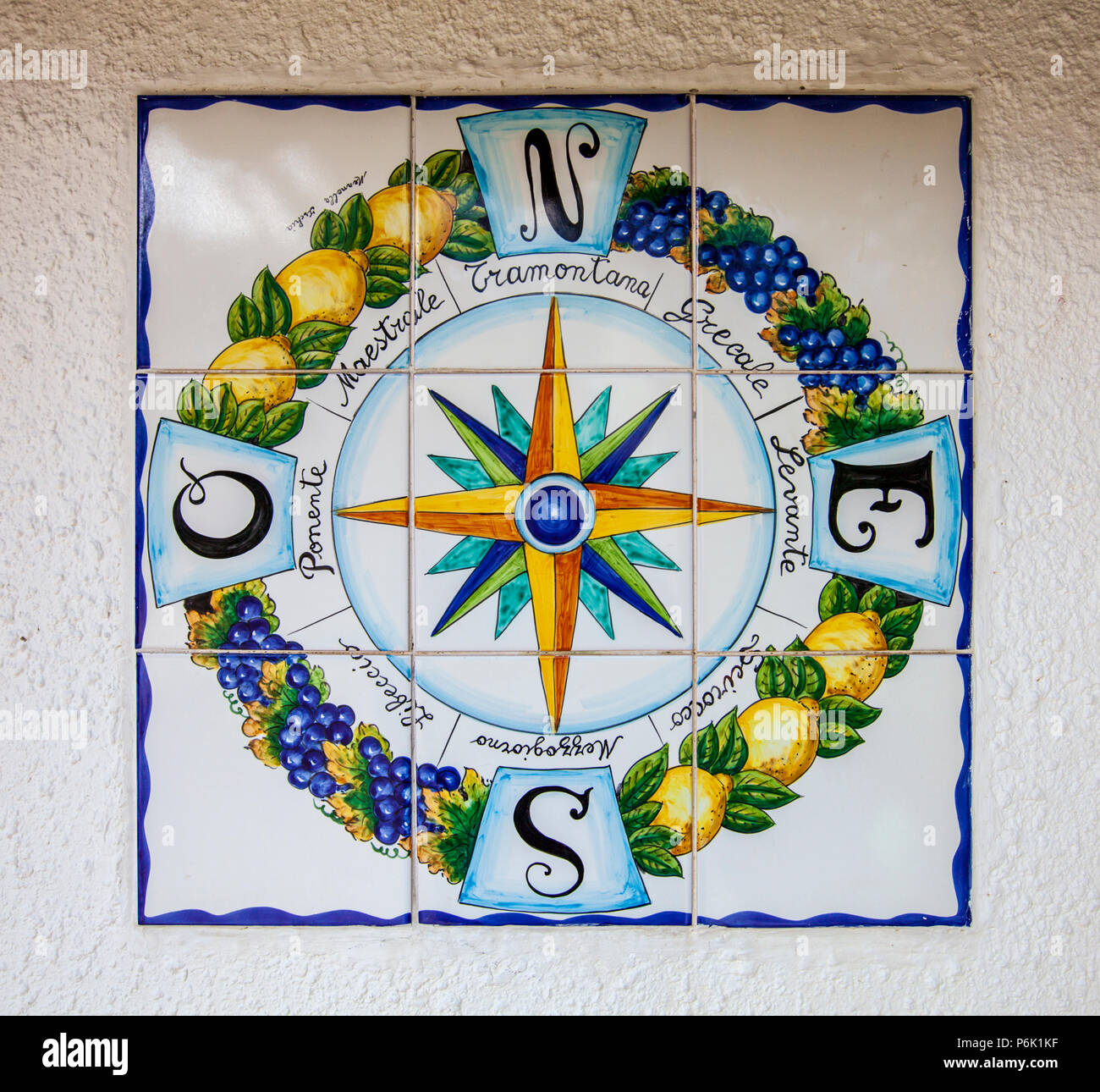 Ceramic tiles with the names of the winds of the Mediterranean Stock ... Ceramic tiles with the names of the winds of the Mediterranean Stock ...