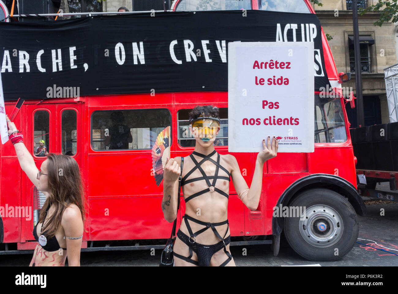 Paris, France - Act Up Action Against Sex Club the Sexodrome, in Pigalle,  to Protest Lack of Safe Sex Materials. 1990's LGBT Demonstration, Holding  Protest Signs in Front Stock Photo - Alamy