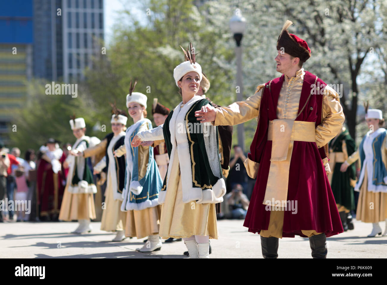 Chicago, Illinois, USA May 05, 2018 Members of Polonia, polish folk
