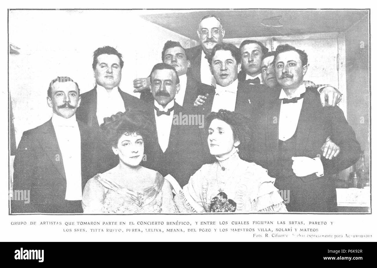 1909-01-20, Actualidades, Grupo de artistas, Cifuentes. Stock Photo