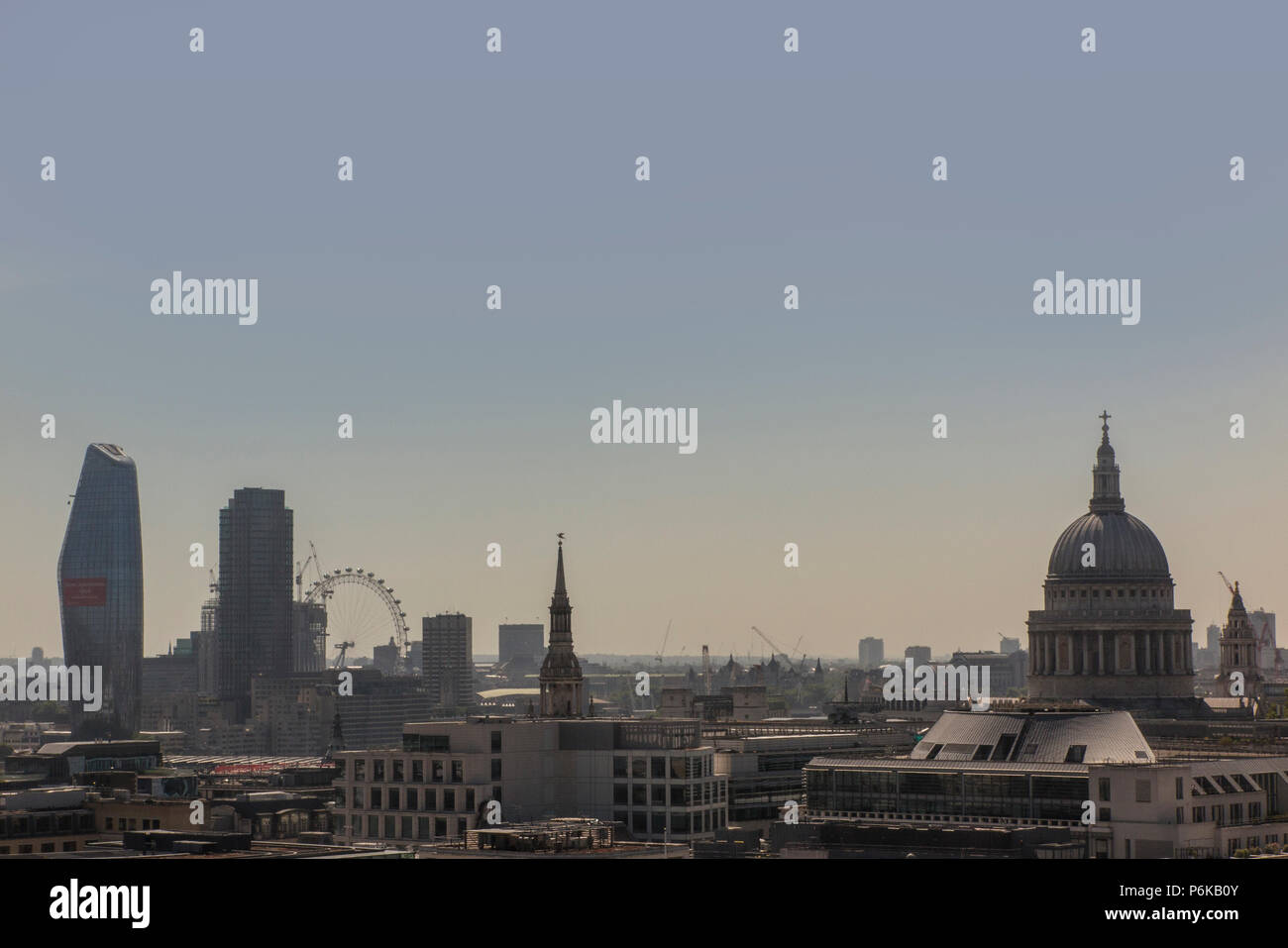A view of the City of London and St Paul's Cathedral from an office window Stock Photo