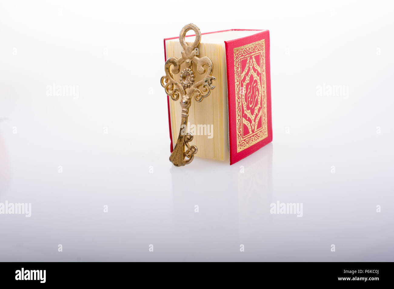Islamic Key Retro Key and Islamic Holy Book Quran in mini size Stock Photo - Alamy