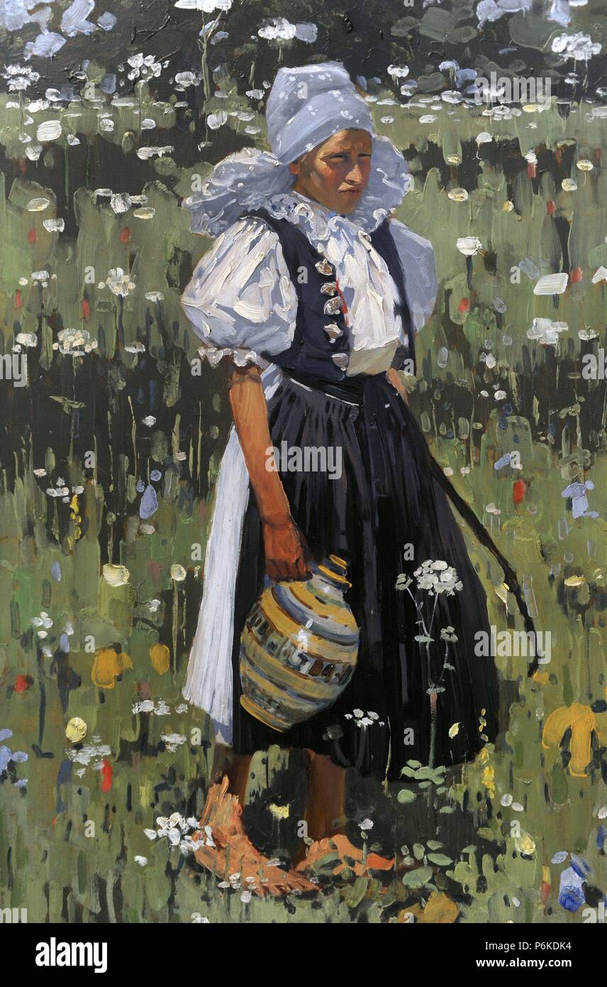 Joza Uprka (1861-1940). Czech painter. Woman of Myjava (Slovakia), 1909. National Gallery. Prague. Stock Photo