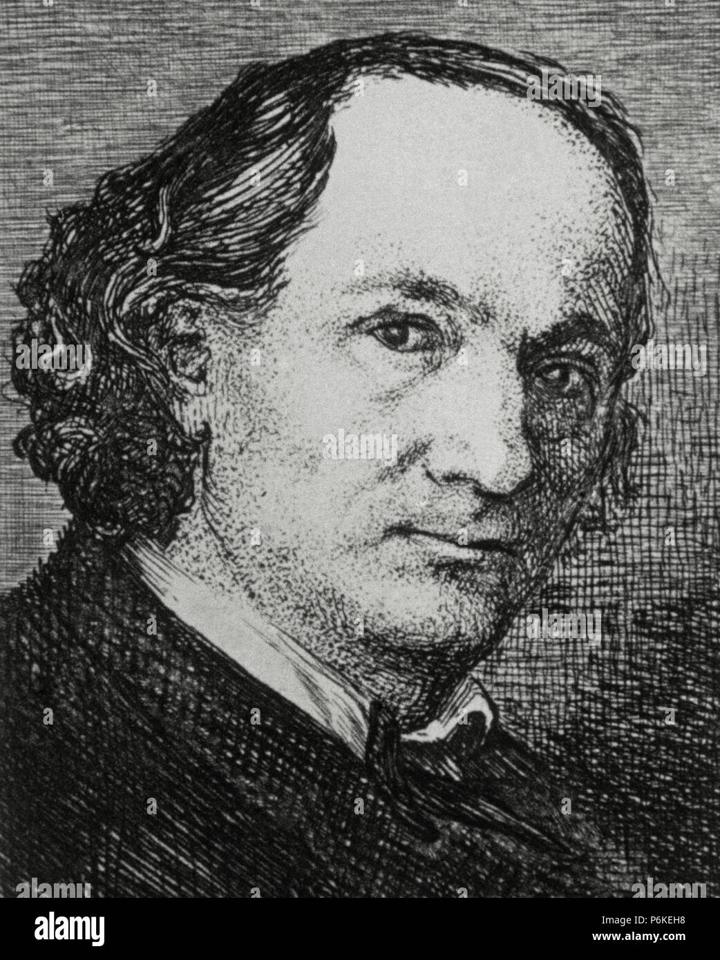 Charles Pierre Baudelaire (1821-1867). French poet. Portrait. Engraving ...