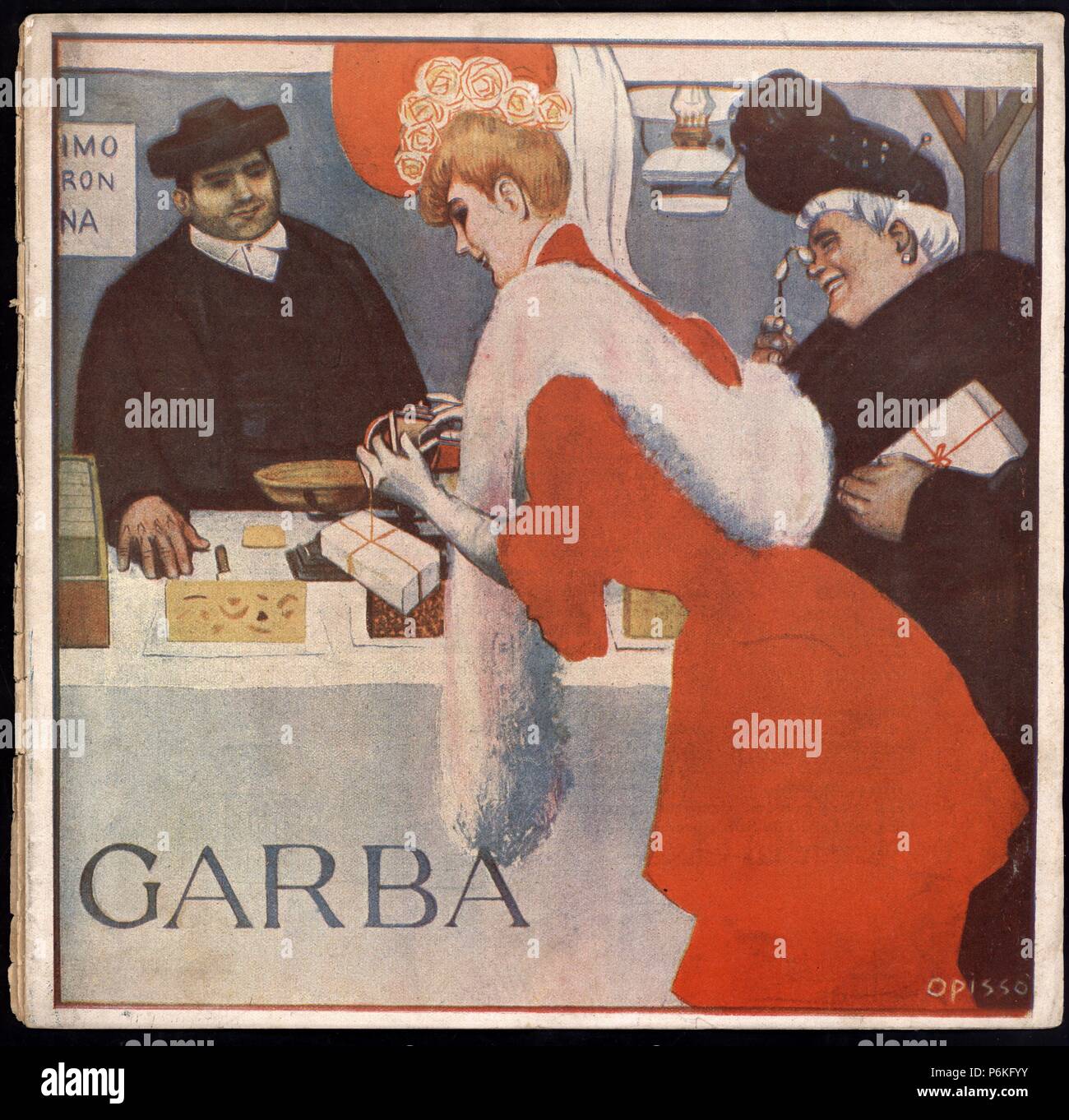 Portada de la revista literaria Garba, número 5, editada en Barcelona, diciembre de 1905. Dibujo de Opiso. Stock Photo