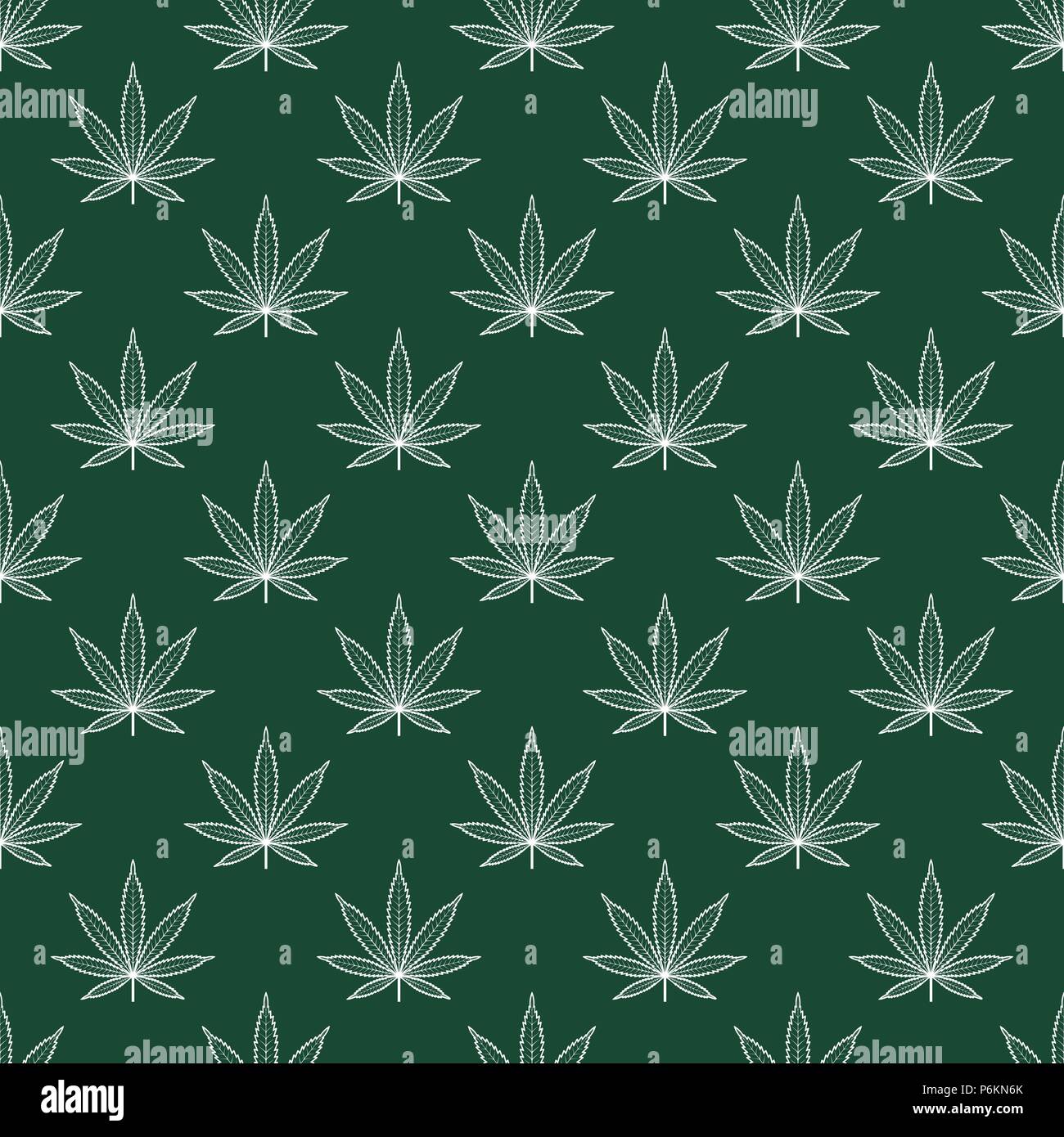 Seamless pattern with marijuana leaf. Cannabis background. Pattern can be used for fabric design, wallpaper, wrapping papers. Isolated vector illustra Stock Vector