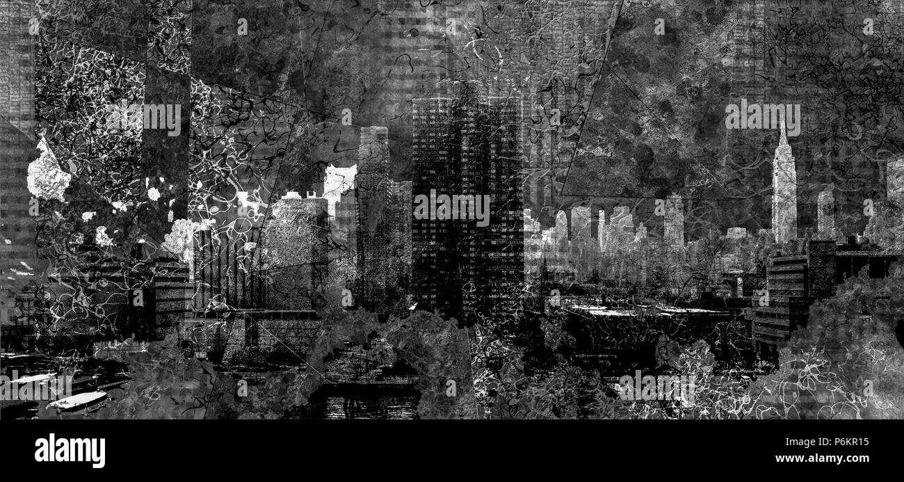 Abstracted composition of New York cityscape Stock Photo Alamy