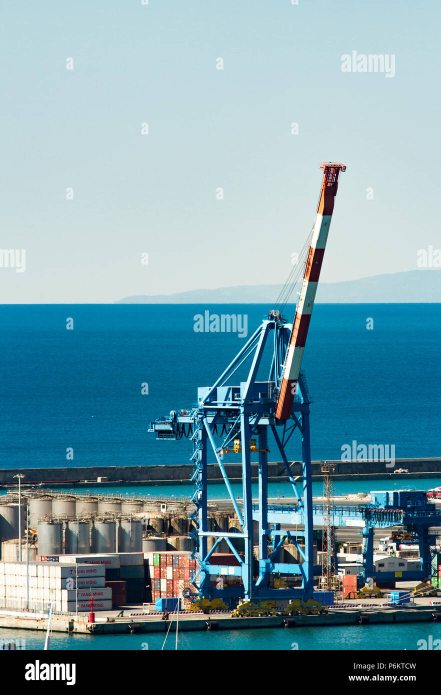 Detail from Genoa port in Italy. Port of Genoa is the major Italian