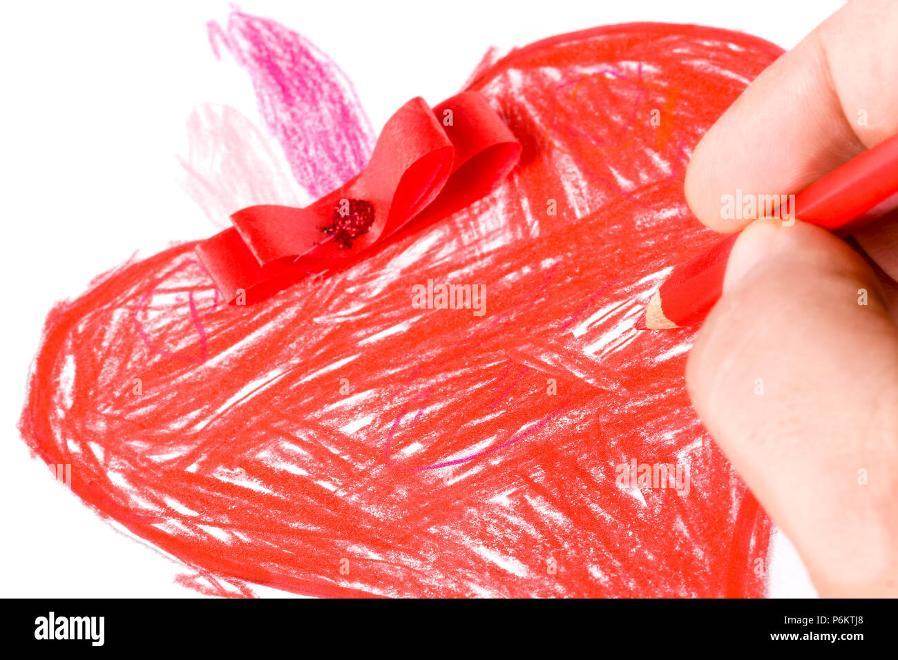 Red heart crayon hi-res stock photography and images - Alamy
