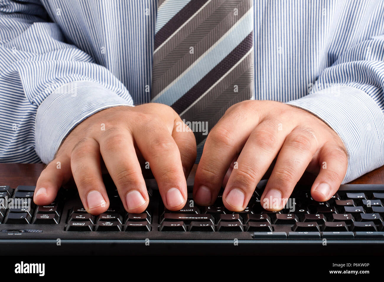 Closeup businessman hands typing hi-res stock photography and images ...