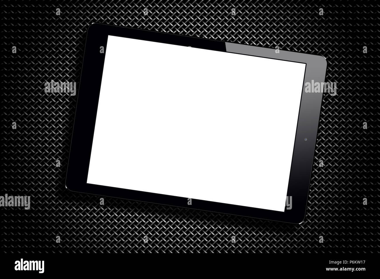 Blank Screen Black Tablet Pc Grid Metallic Stock Photo Alamy