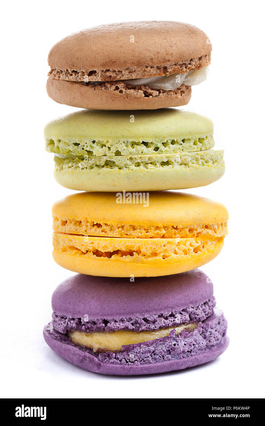 Stacked macaroons on white Stock Photo - Alamy