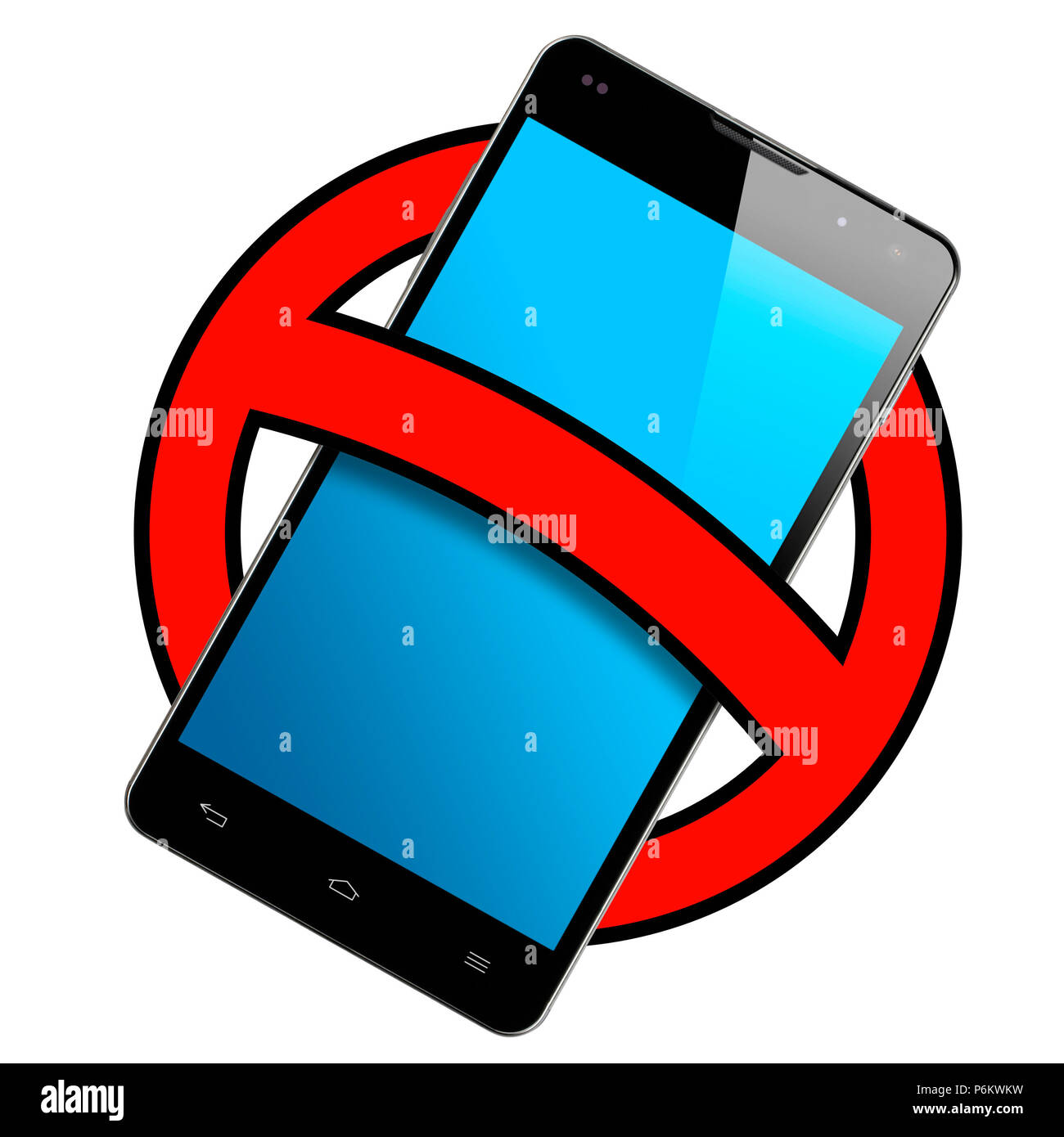Forbidden symbol for smartphone isolated Stock Photo - Alamy