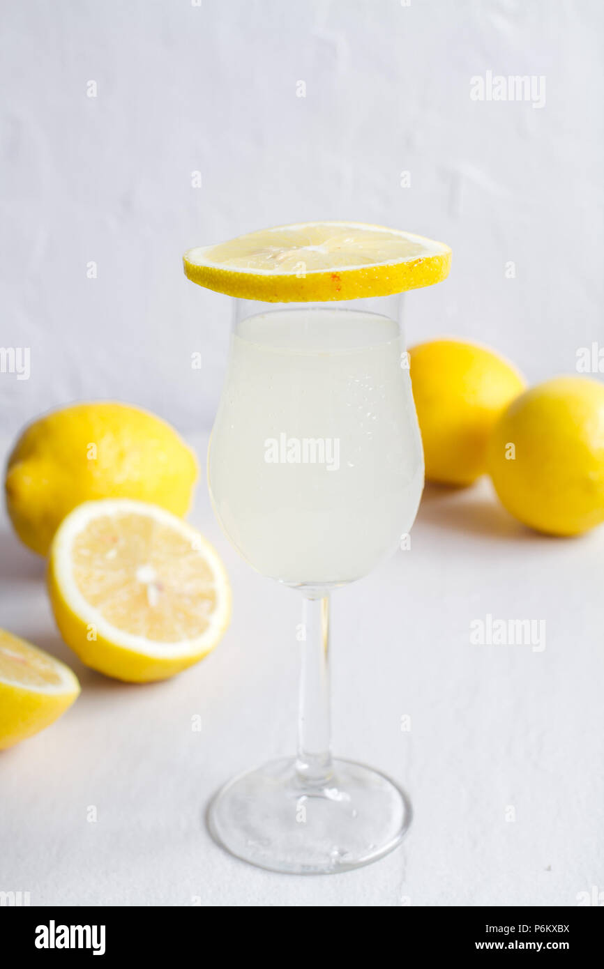 Homemade Lemon Juice, white background Stock Photo Alamy