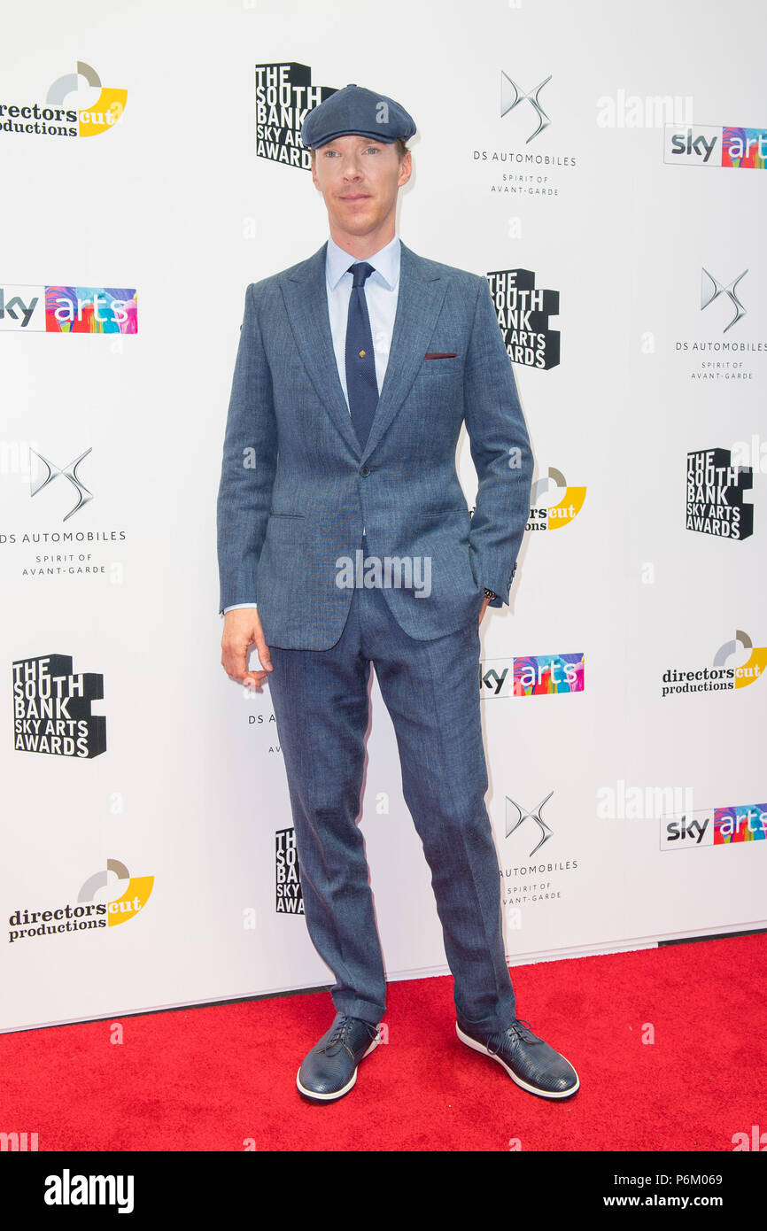 Benedict Cumberbatch arriving for the South Bank Sky Arts Awards at Savoy Hotel, central London. Stock Photo
