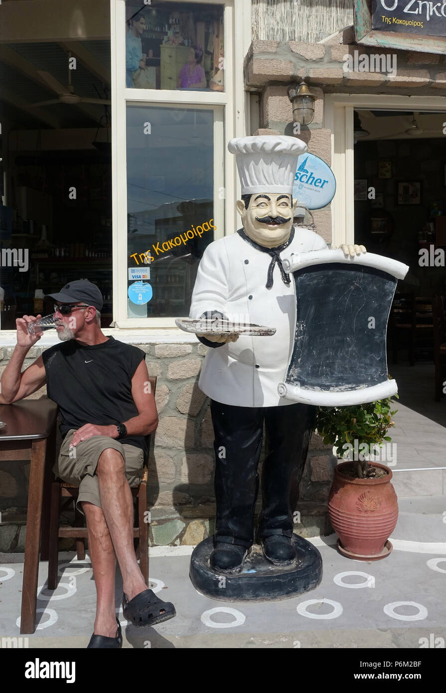 A cafe entrance in Milos Greece Europe Stock Photo