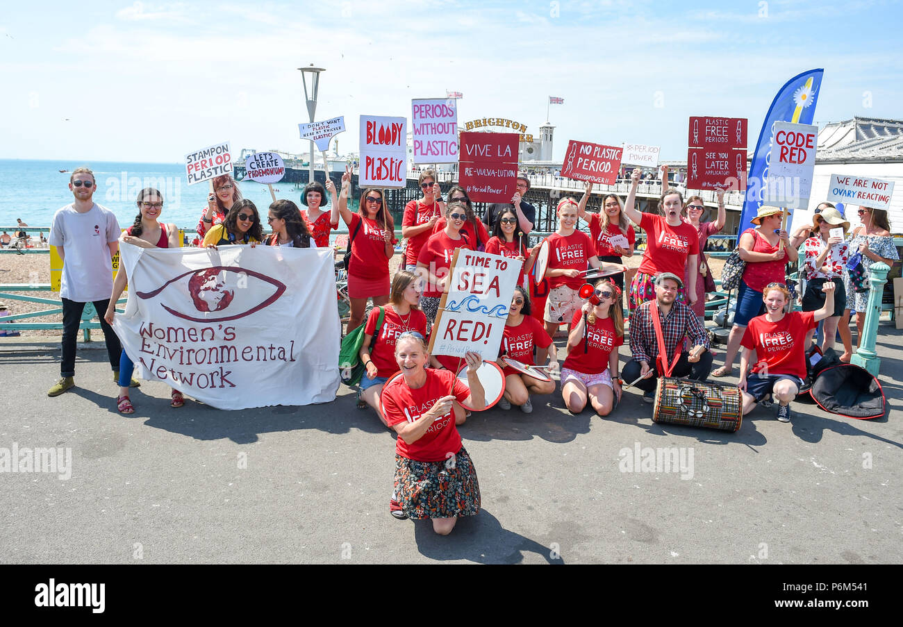 Brighton Uk 1st July 18 Campaigners Take A Break To Cool Off In The Sea On Brighton Beach On A Beautiful Hot Sunny Day During The Plastic Free Period Products Protest