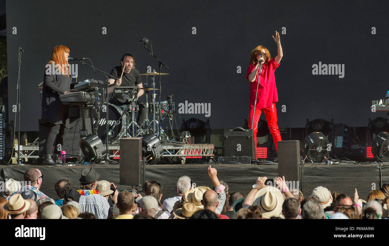 Glasgow, Scotland, UK. 1st July, 2018. Goldfrapp featuring Alison Goldfrapp in concert at The Fiesta x Fold Festival, Credit: Stuart Westwood/Alamy Live News Stock Photo