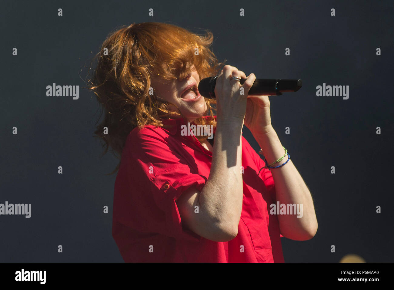 Glasgow, Scotland, UK. 1st July, 2018. Goldfrapp featuring Alison Goldfrapp in concert at The Fiesta x Fold Festival, Credit: Stuart Westwood/Alamy Live News Stock Photo