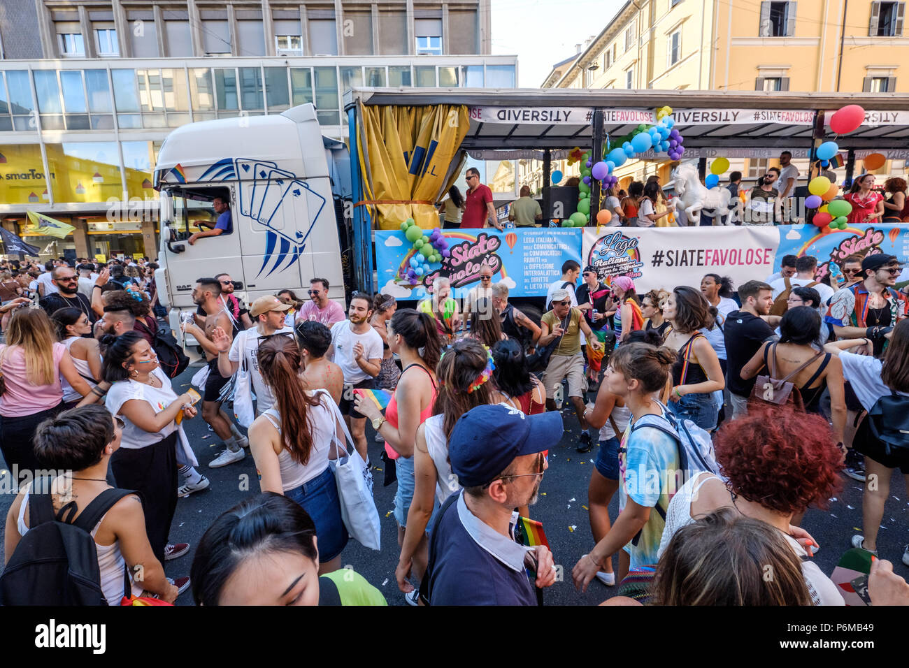 Milan, Italy. 30th Jun, 2018. Milano Pride 2018, manifestation of gay, lesbians, asexuals, bisexuals, intersexual and queer pride. Milan, Italy. June 30, 2018. Credit: Gentian Polovina/Alamy Live News Stock Photo