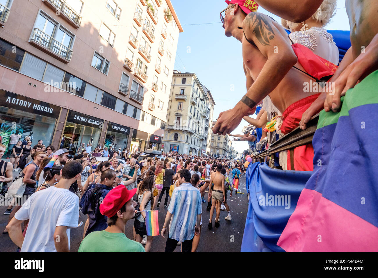 Milan, Italy. 30th Jun, 2018. Milano Pride 2018, manifestation of gay, lesbians, asexuals, bisexuals, intersexual and queer pride. Milan, Italy. June 30, 2018. Credit: Gentian Polovina/Alamy Live News Stock Photo