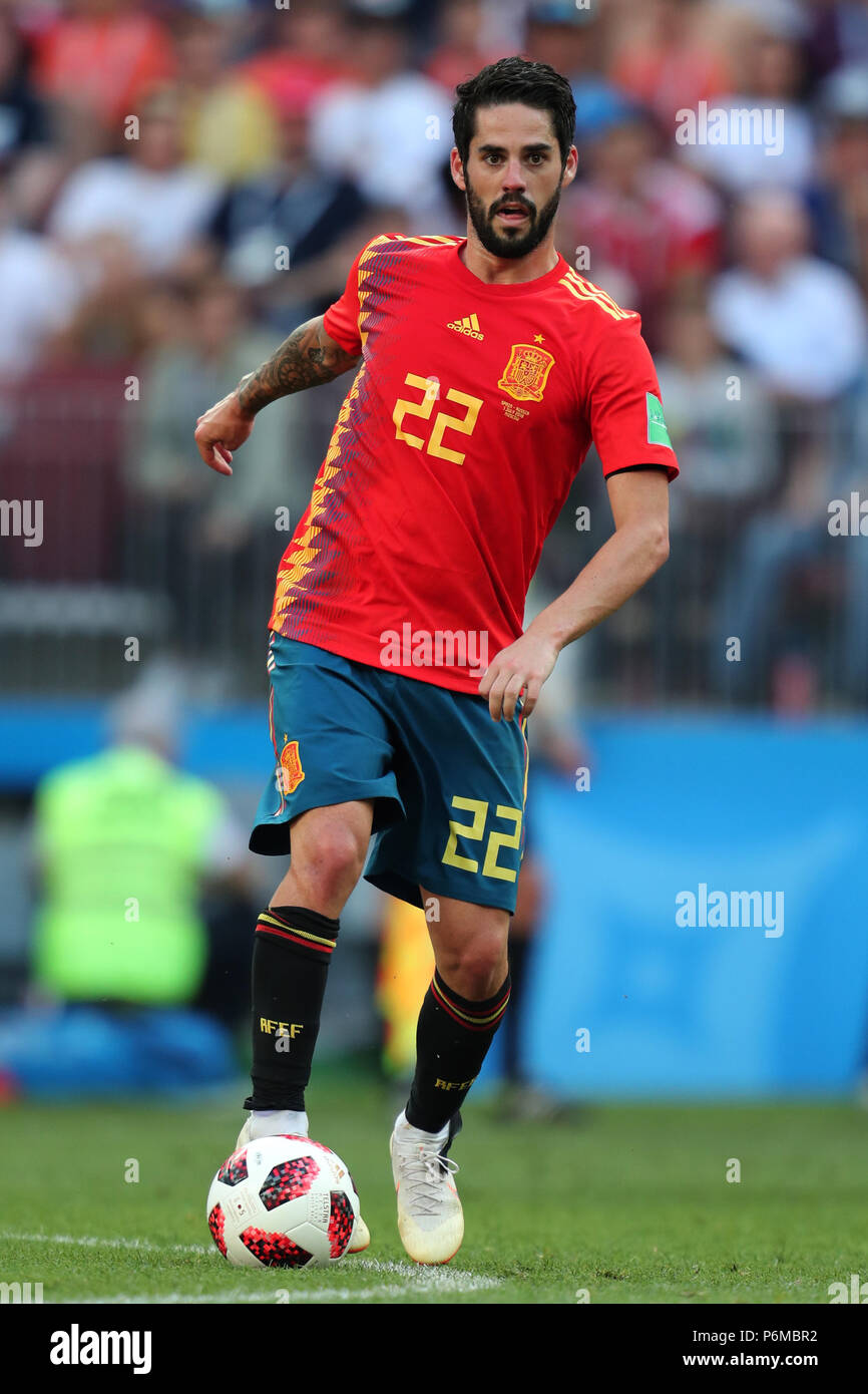 Isco SPAIN SPAIN V RUSSIA, 2018 FIFA WORLD CUP RUSSIA 01 July 2018 GBC9081  Spain v Russia 2018 FIFA World Cup Russia STRICTLY EDITORIAL USE ONLY. If  The Player/Players Depicted In This
