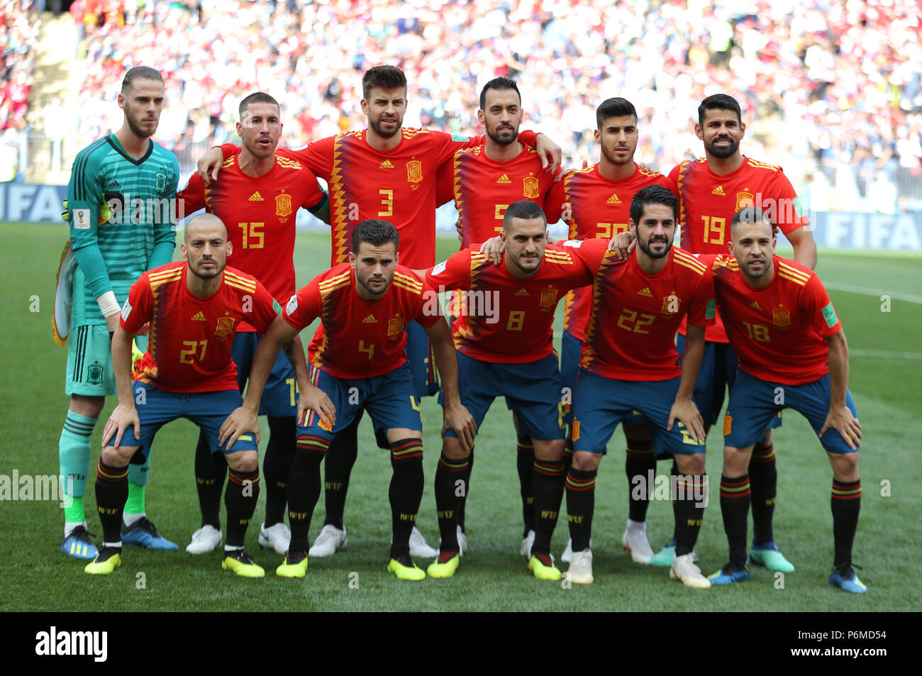 Spain team group SPAIN V RUSSIA SPAIN V RUSSIA , 2018 FIFA WORLD CUP RUSSIA  01 July 2018 GBC9112 2018 FIFA World Cup Russia STRICTLY EDITORIAL USE  ONLY. If The Player/Players Depicted