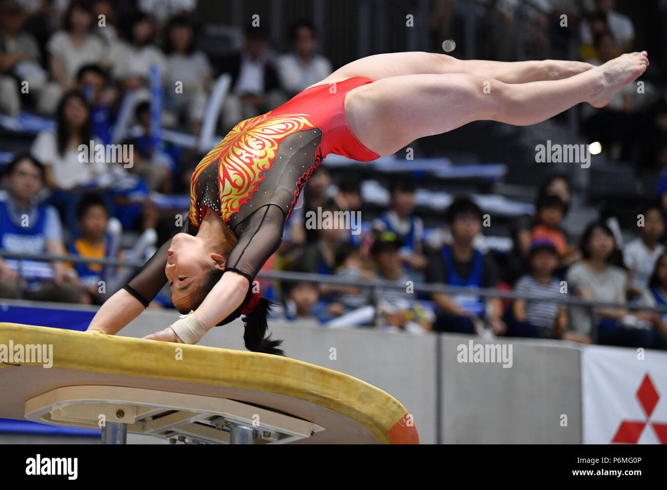 Hinako Bundo,  JULY 1, 2018 - Artistic Gymnastics : The 72nd All Japan Artistic Gymnastics Apparatus Championship,  Women's Vault Final at Takasaki Arena, Gunma, Japan. (Photo by MATSUO.K/AFLO SPORT) Stock Photo