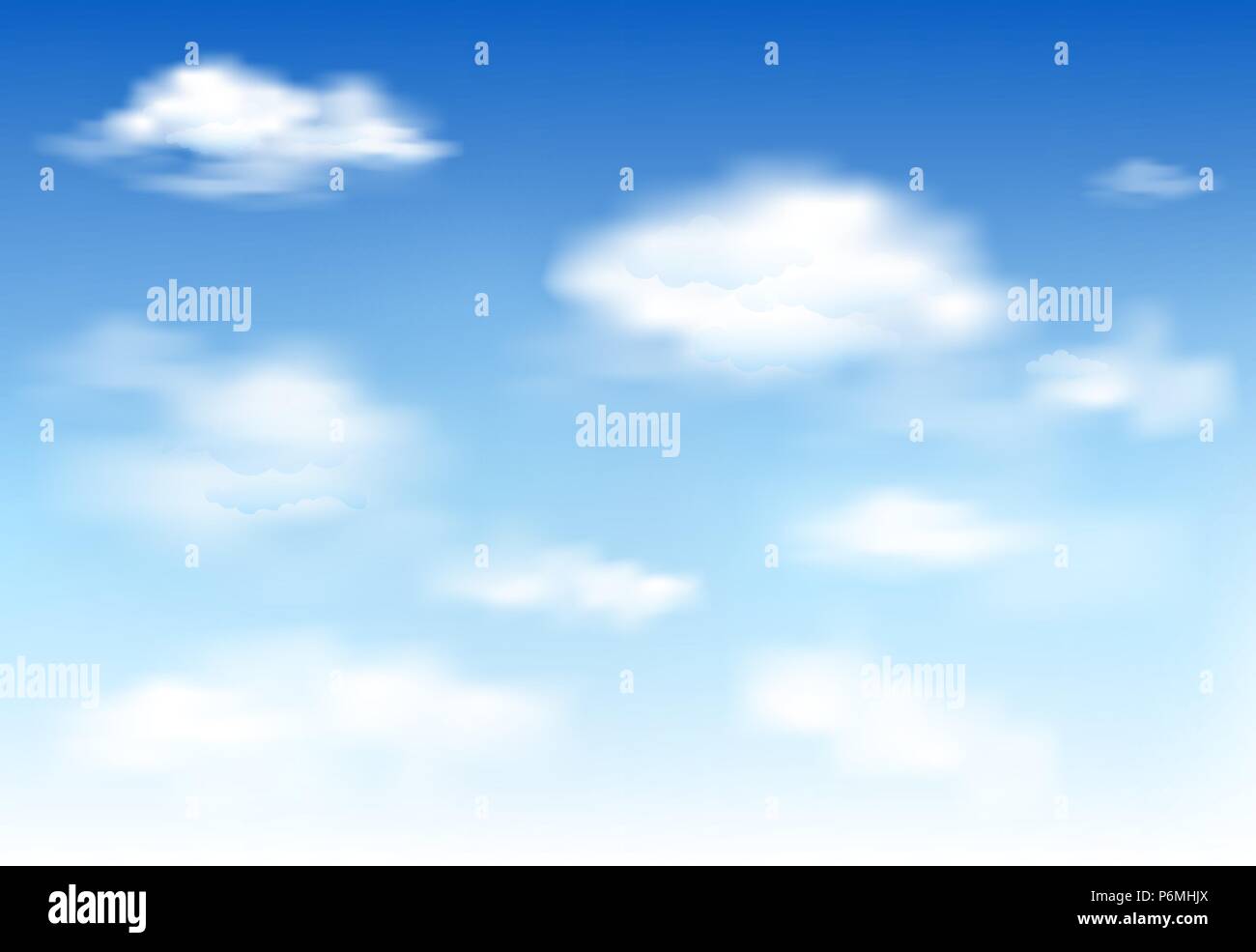 White clouds on the blue sky . Abstract background with clouds on blue sky. Blue sky and white clouds. Stock Vector