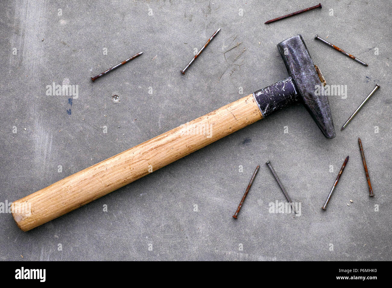 Hammer and nails Stock Photo Alamy