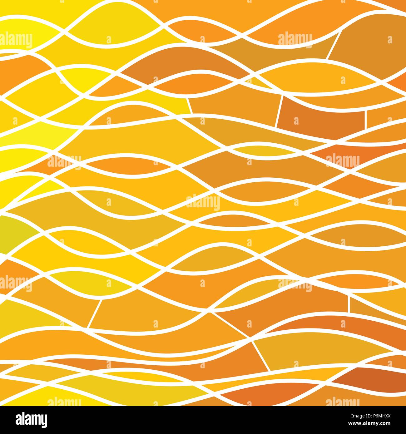 abstract vector stained-glass mosaic background - orange and yellow ...