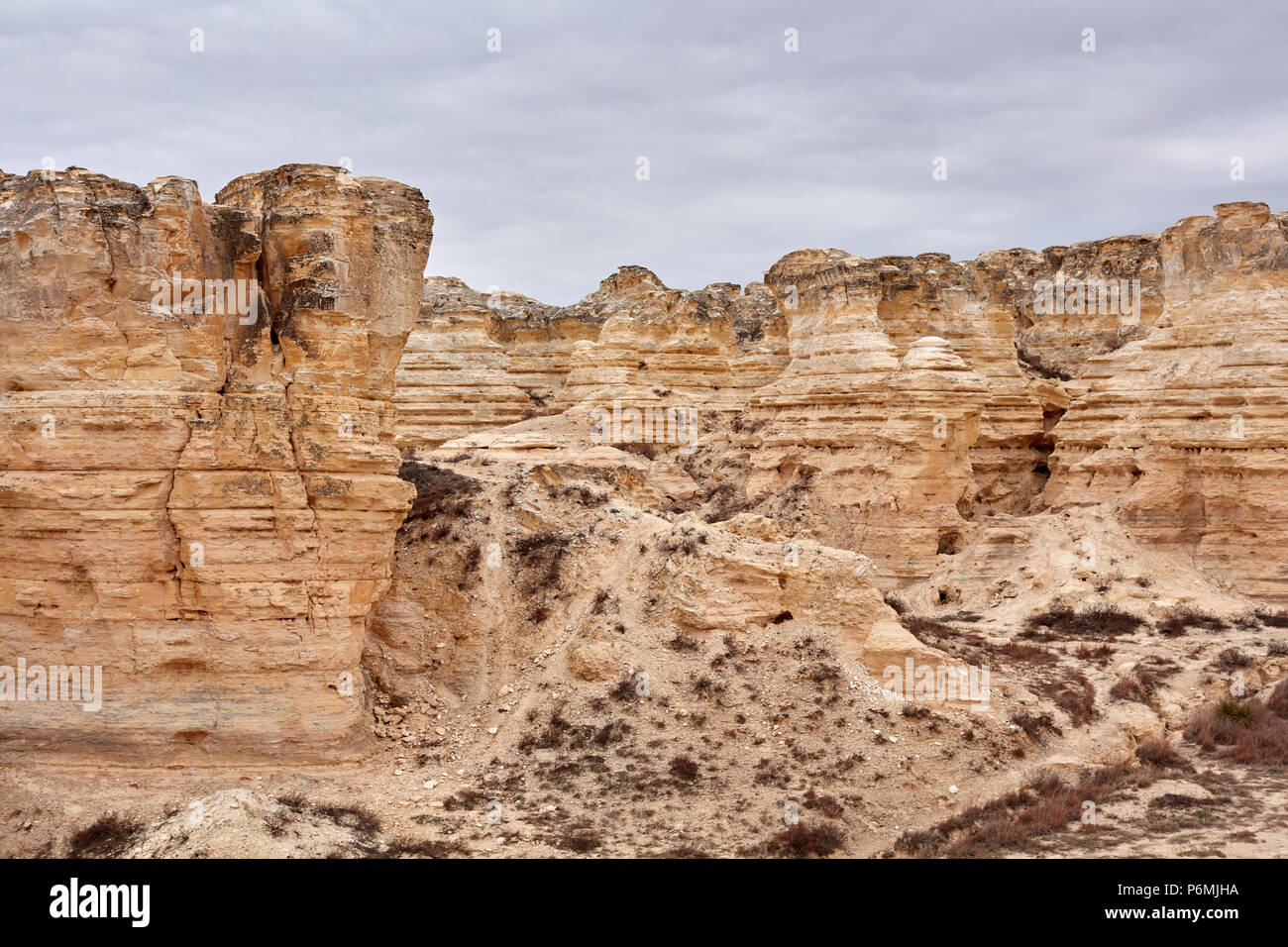 Scenic view of limestone cliffs in Castle Rock Badlands in Kansas, USA Stock Photo Alamy