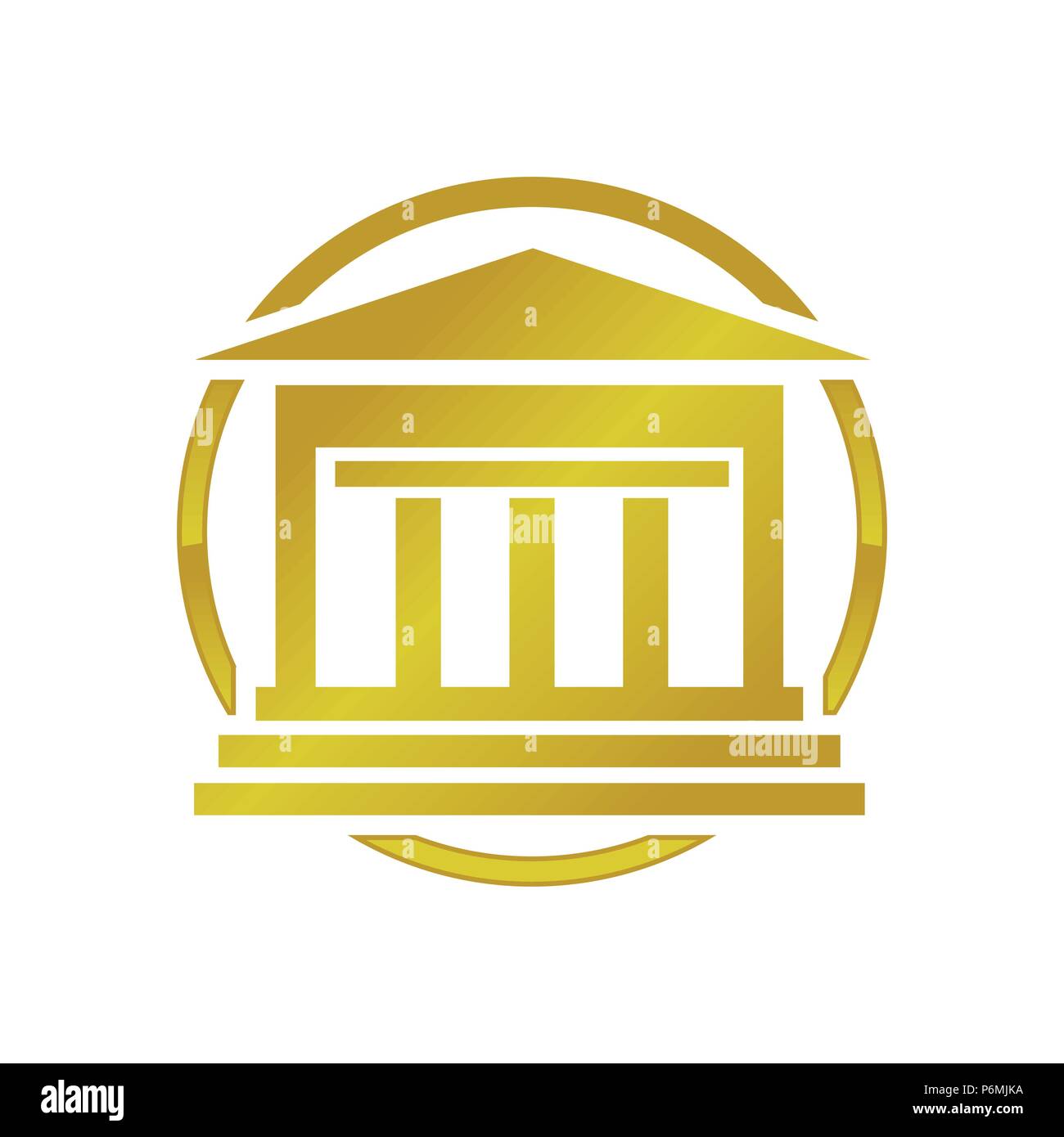 Golden Institute Building Vector Symbol Graphic Logo Design Stock Vector
