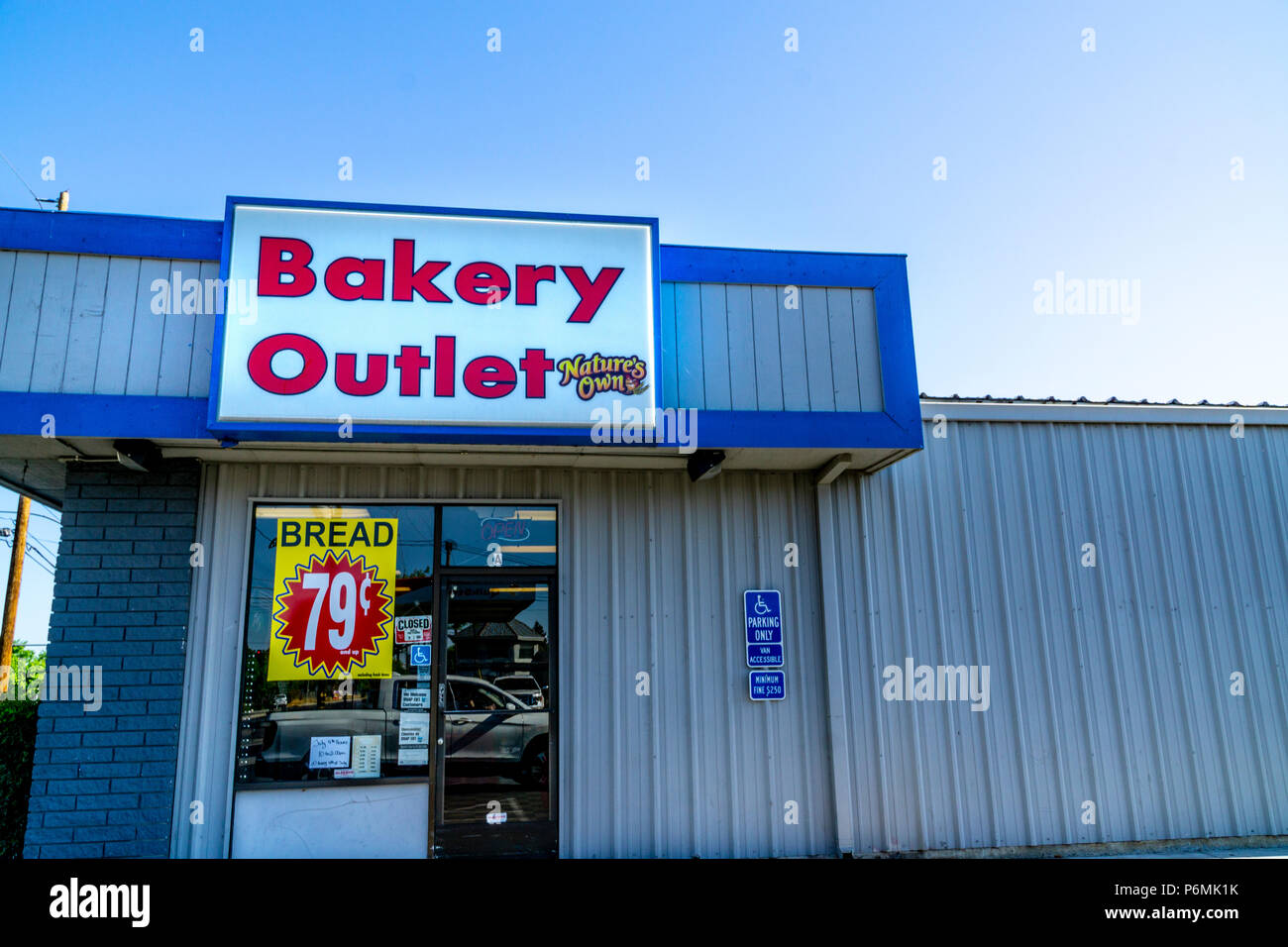 A bakery outlet store selling day old bread in Modesto California USA