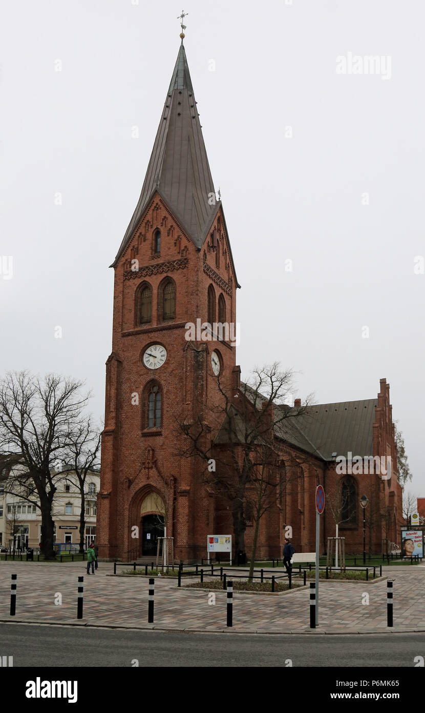 Warnemuende, Church of the Evangelical Lutheran Church Warnemuende Stock Photo