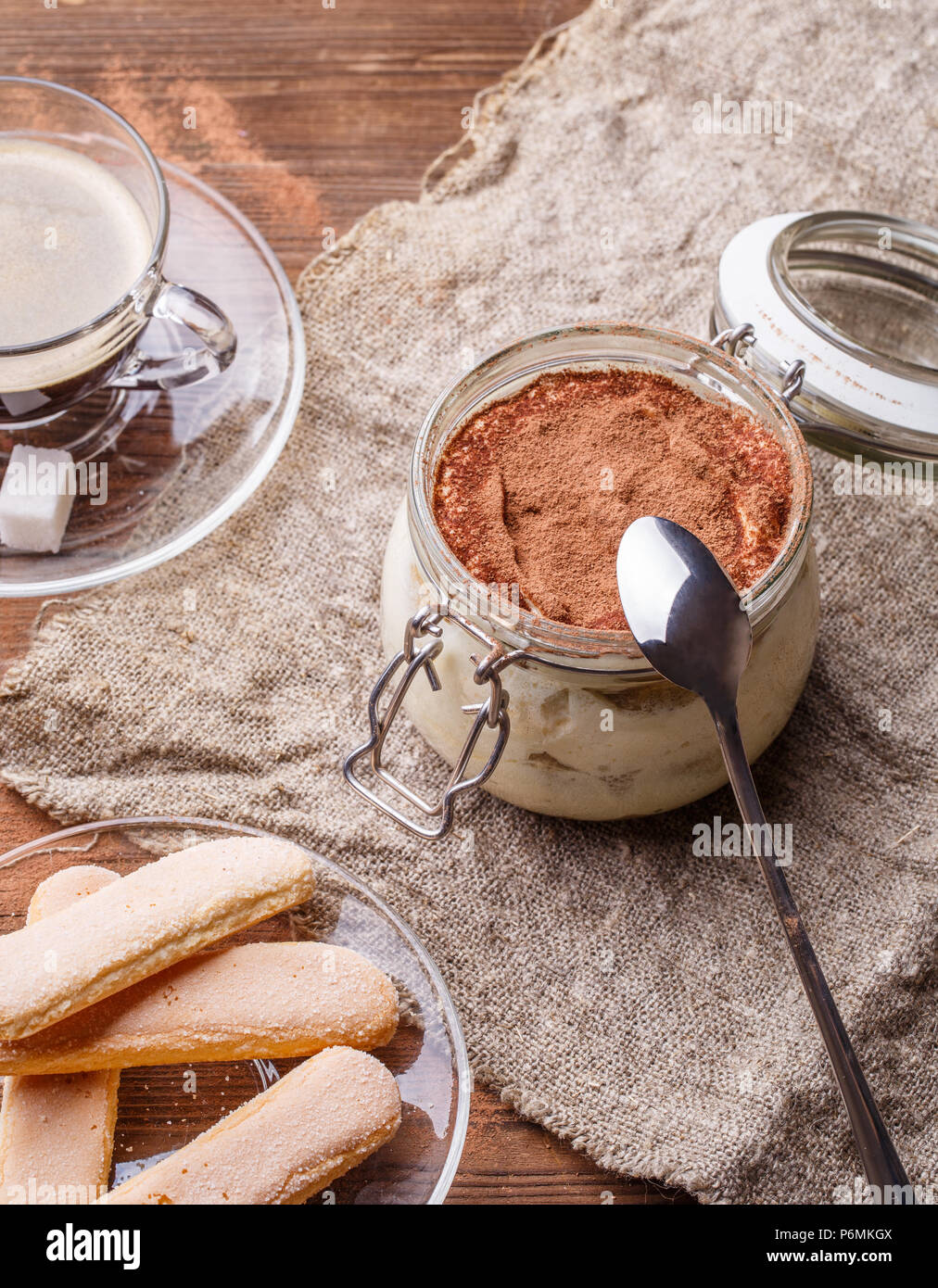Table with dessert of biscuits Stock Photo Alamy