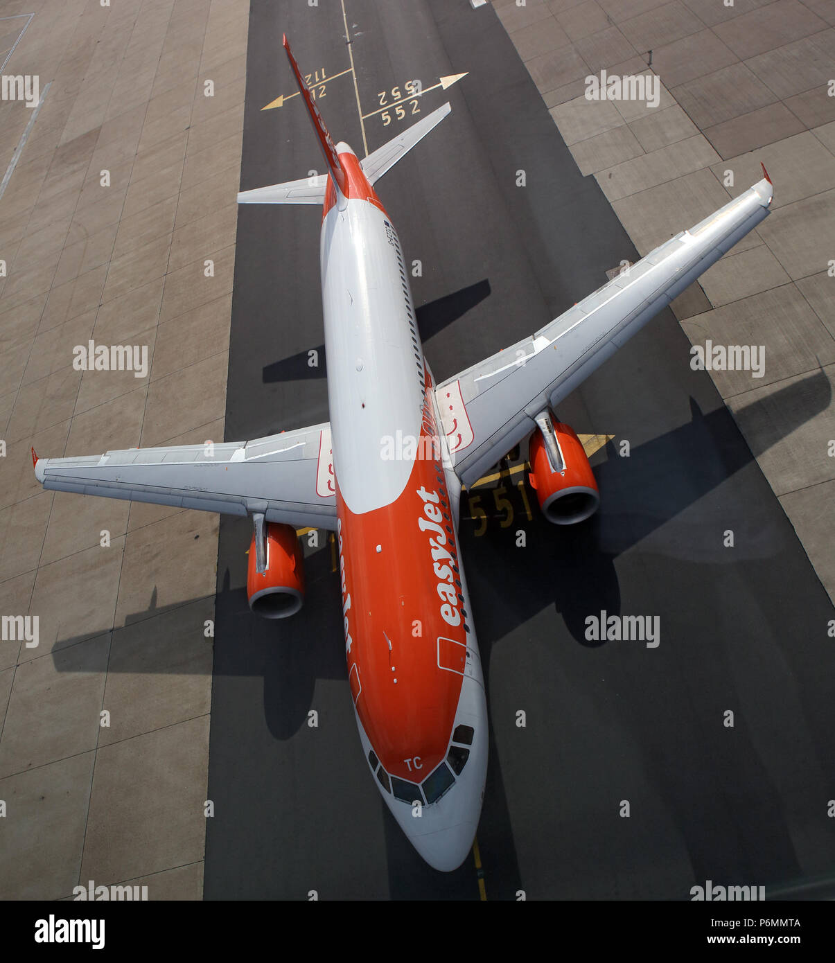 London, United Kingdom, Airbus A 320 of the easyJet airline on the London Gatwick airport taxiway Stock Photo