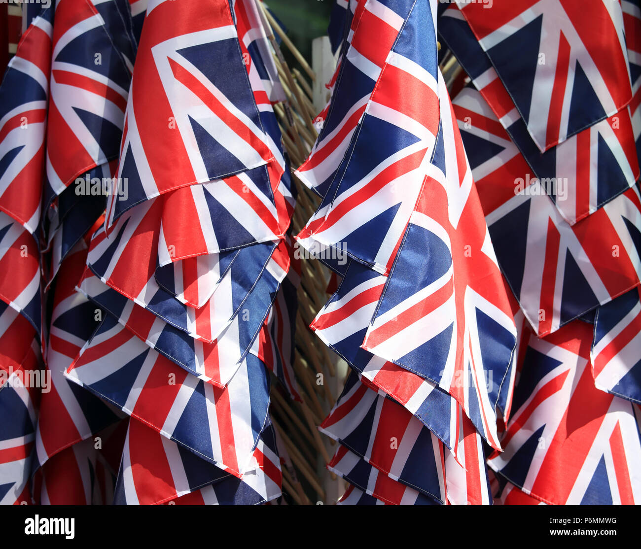 London, United Kingdom, National flags of Great Britain Stock Photo