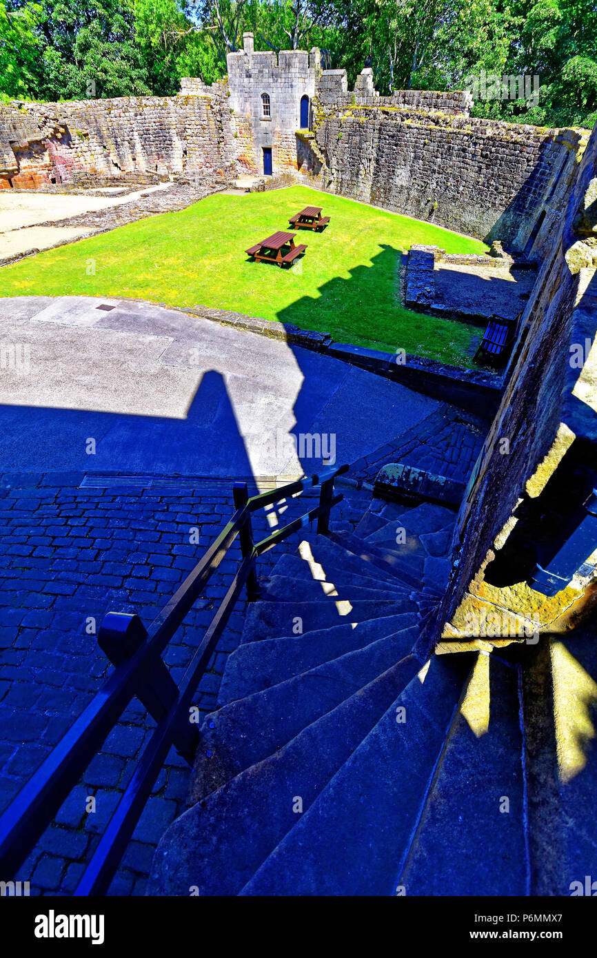 Prudhoe Castle Northumberland the Outer Bailey Stock Photo Alamy