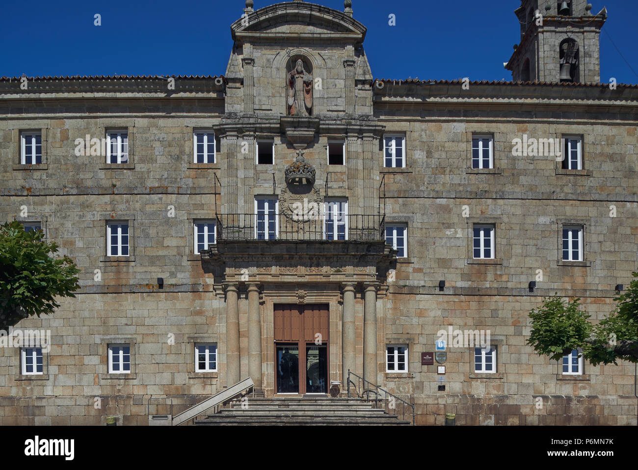 Facade of the Parador de Monforte de Lemos, Lugo province, Galicia region, Spain, Europe Stock Photo