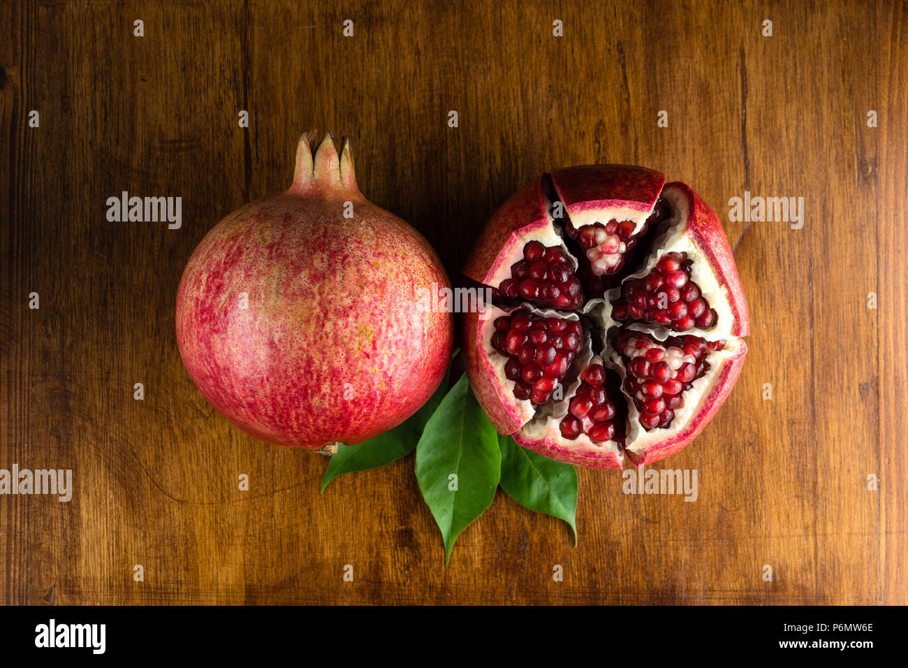 Red juicy pomegranate fruit Stock Photo