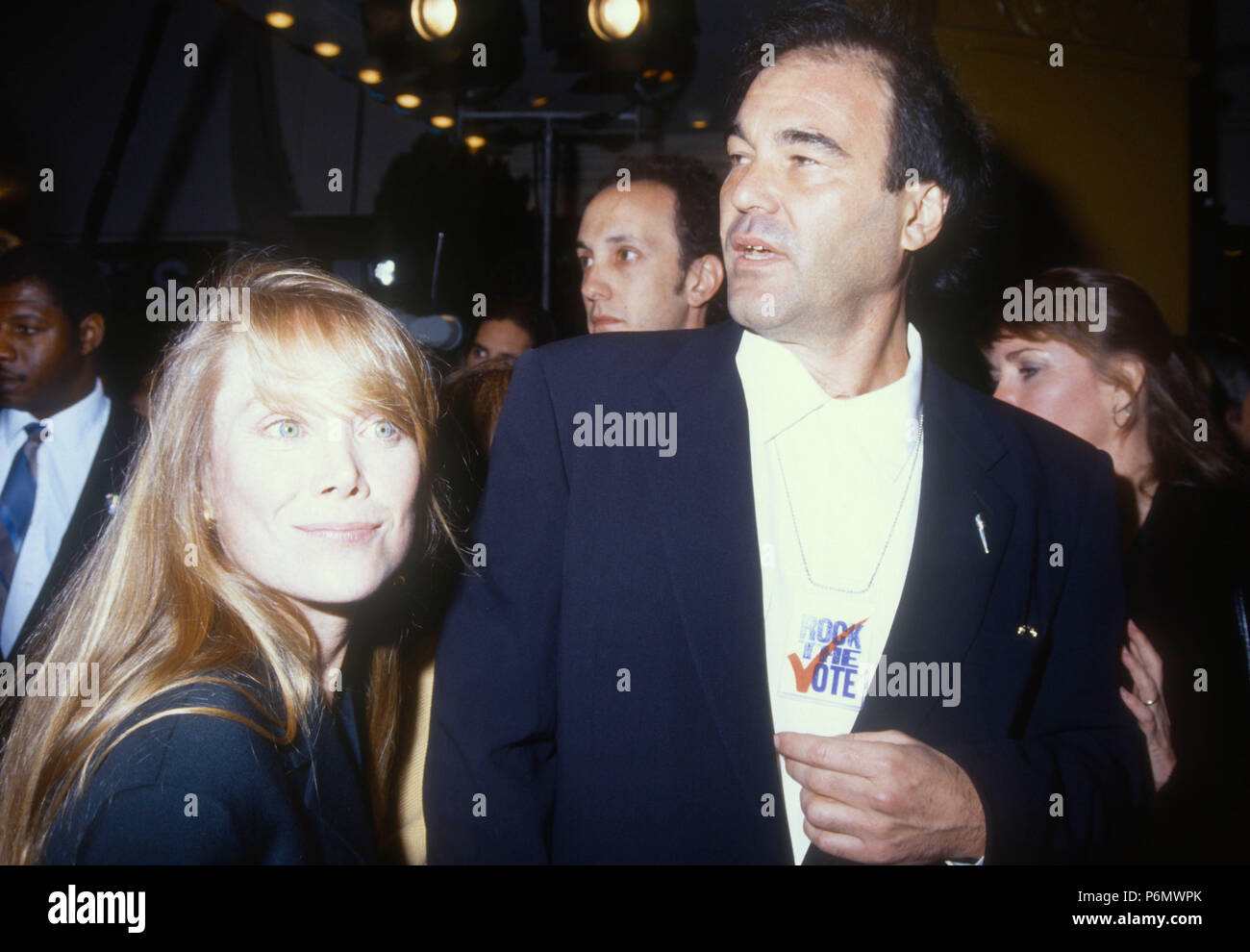 WESTWOOD, CA - DECEMBER 17: (L-R) Actress Sissy Spacek and director Oliver Stone attend the 'JFK' Westwood Premiere on December 17, 1991 at Mann Village Theatre in Westwood, California. Photo by Barry King/Alamy Stock Photo Stock Photo