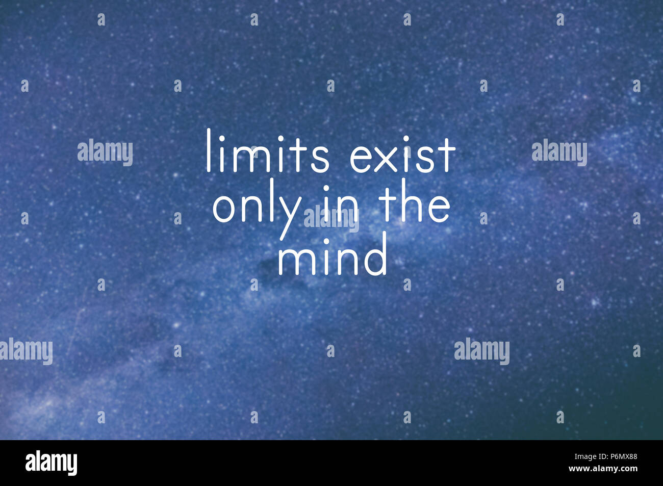 Motivational and inspirational quote - Limits exist only in the mind Stock Photo
