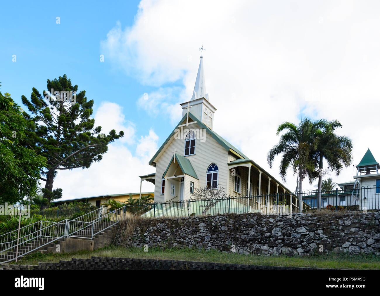 Exterior of Our Lady of the Sacred Heart, Catholic Church, Thursday Island, Torres Strait Islands, Far North Queensland, FNQ, QLD, Australia Stock Photo