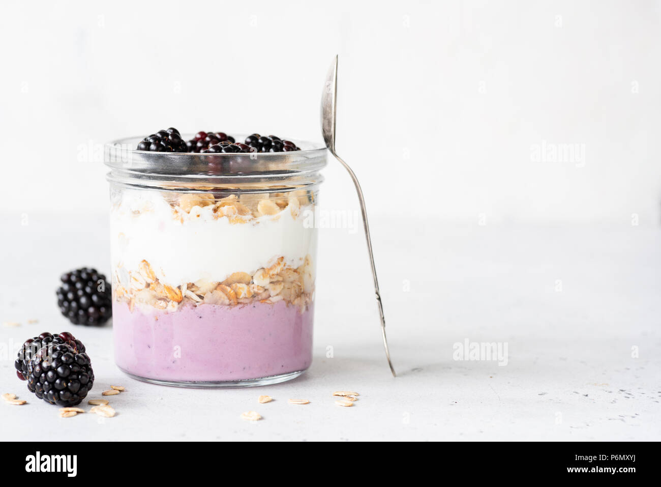Yoghurt and fruit in a jar hires stock photography and images Alamy