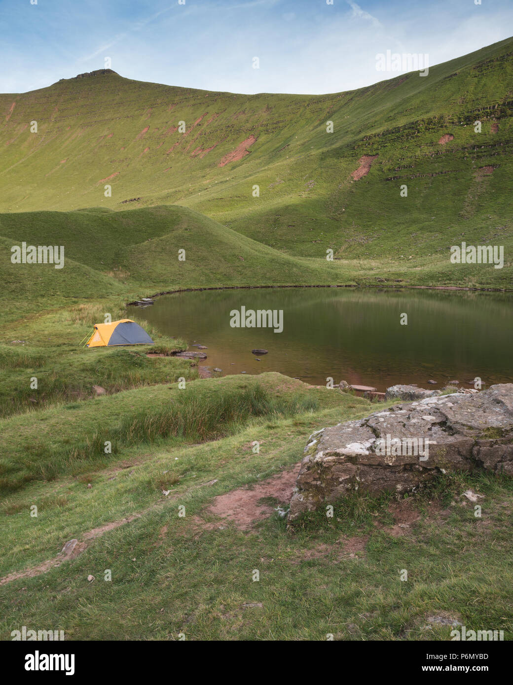 Stunning Summer Landscape Of Pen Y Fan And Wild Camping In Brecon Beacons National Park Stock Photo Alamy